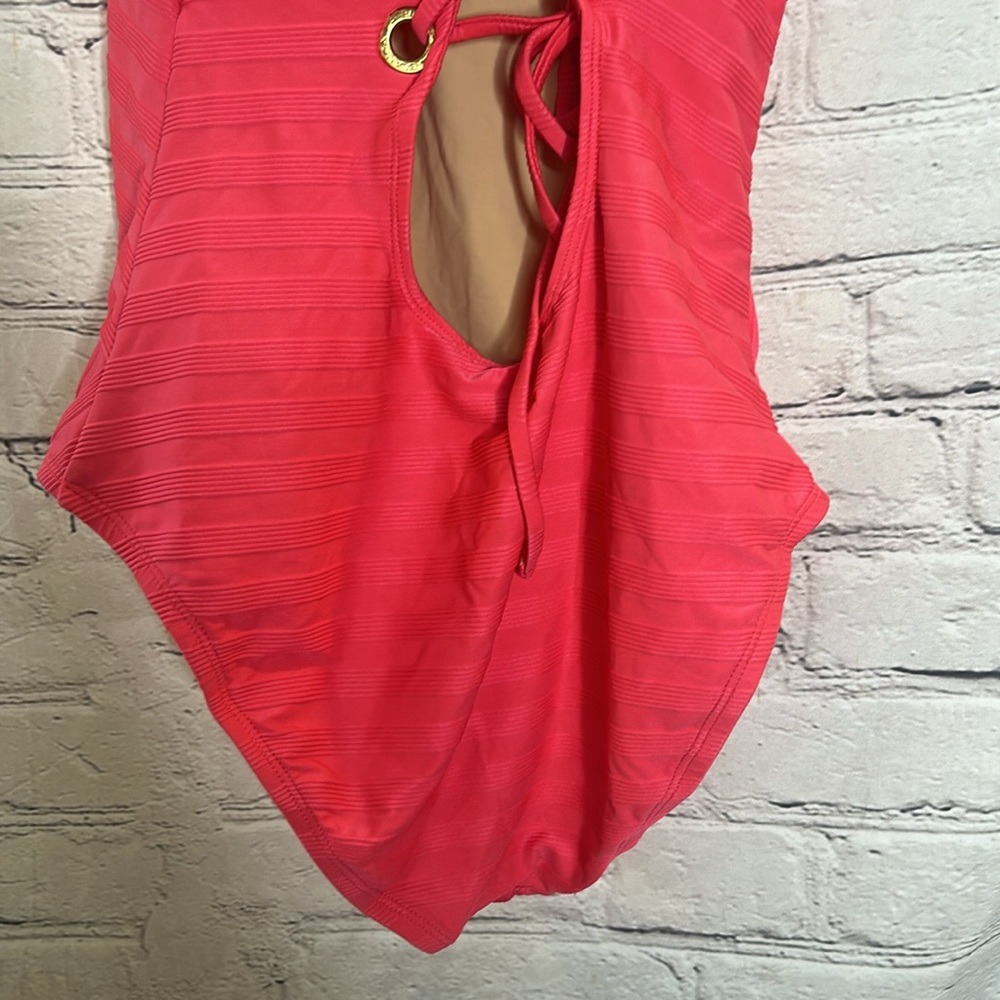 La Blanca Coral Pink One-Shoulder Pink One-Piece Swimsuit Size 10 - Picture 7 of 9
